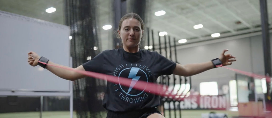 High Level Throwing athlete working through a scapular band drill