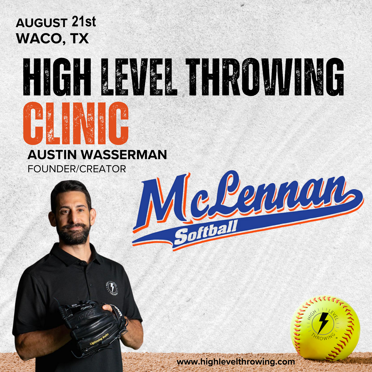 HLT Clinic - Waco, TX 2026 Session 2: Friday, August 21st @ 7PM-9PM – $160 (Ages 12-18) - SOFTBALL